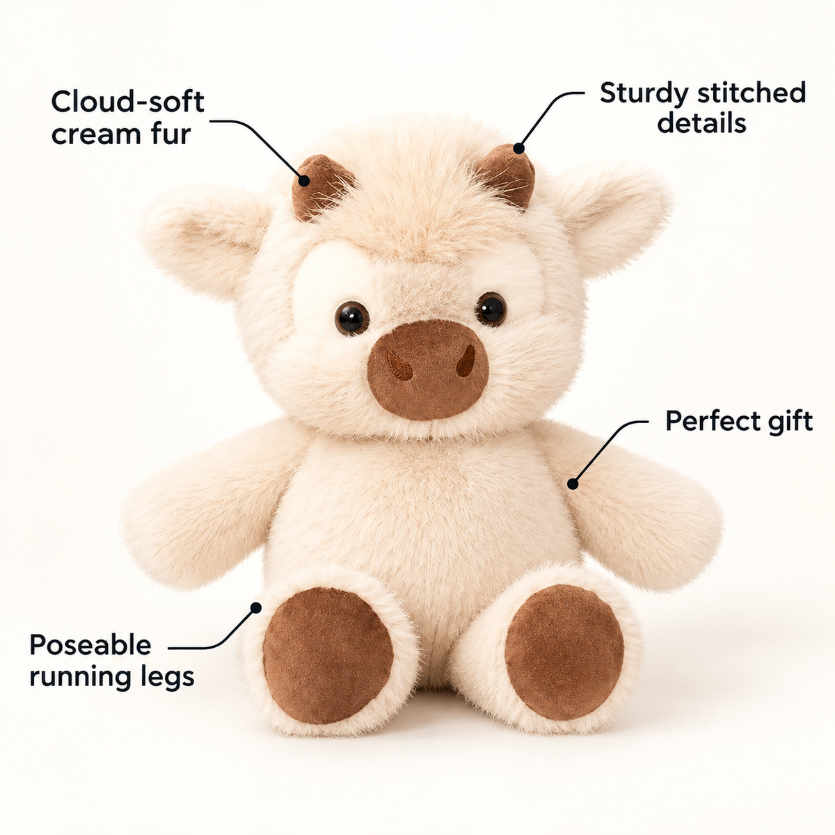 Cream highland calf plush benefits: super soft, gift-ready