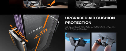 Phone case with 'Lisen' branding and upgraded air cushion protection feature.