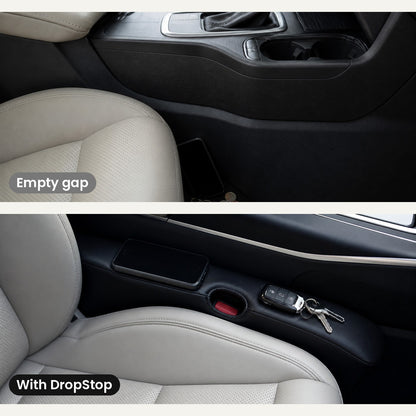 Empty seat gap vs. DropStop installed