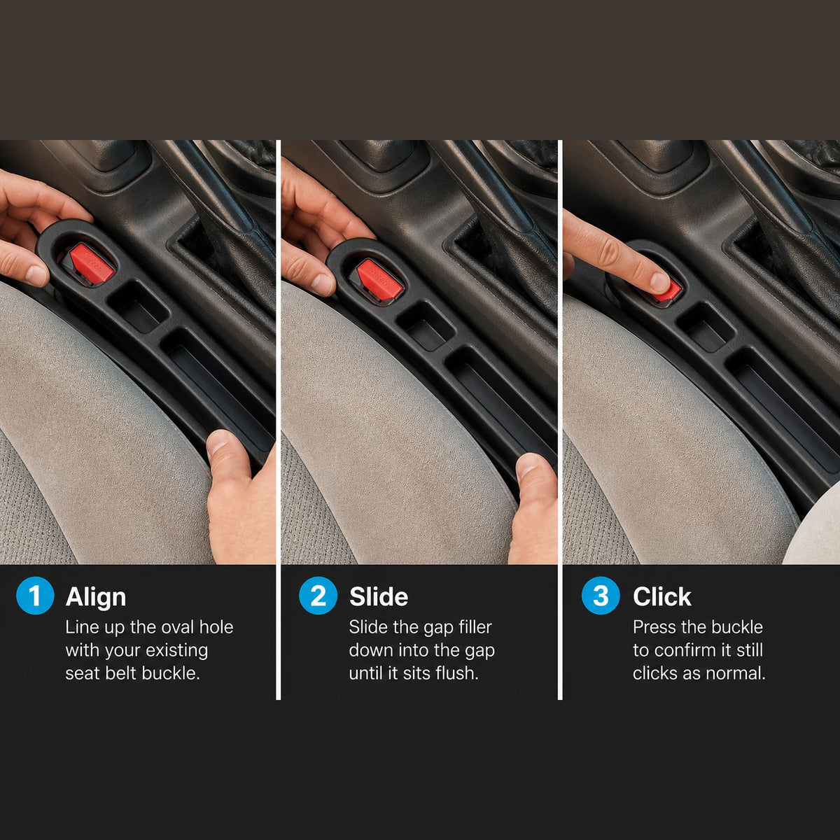Three steps: Align, Slide, Click