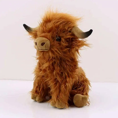Brown Highland Cuddle Cow plush front view