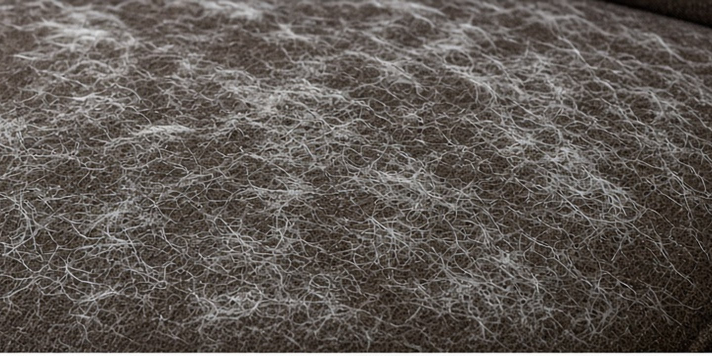 Couch covered in pet hair