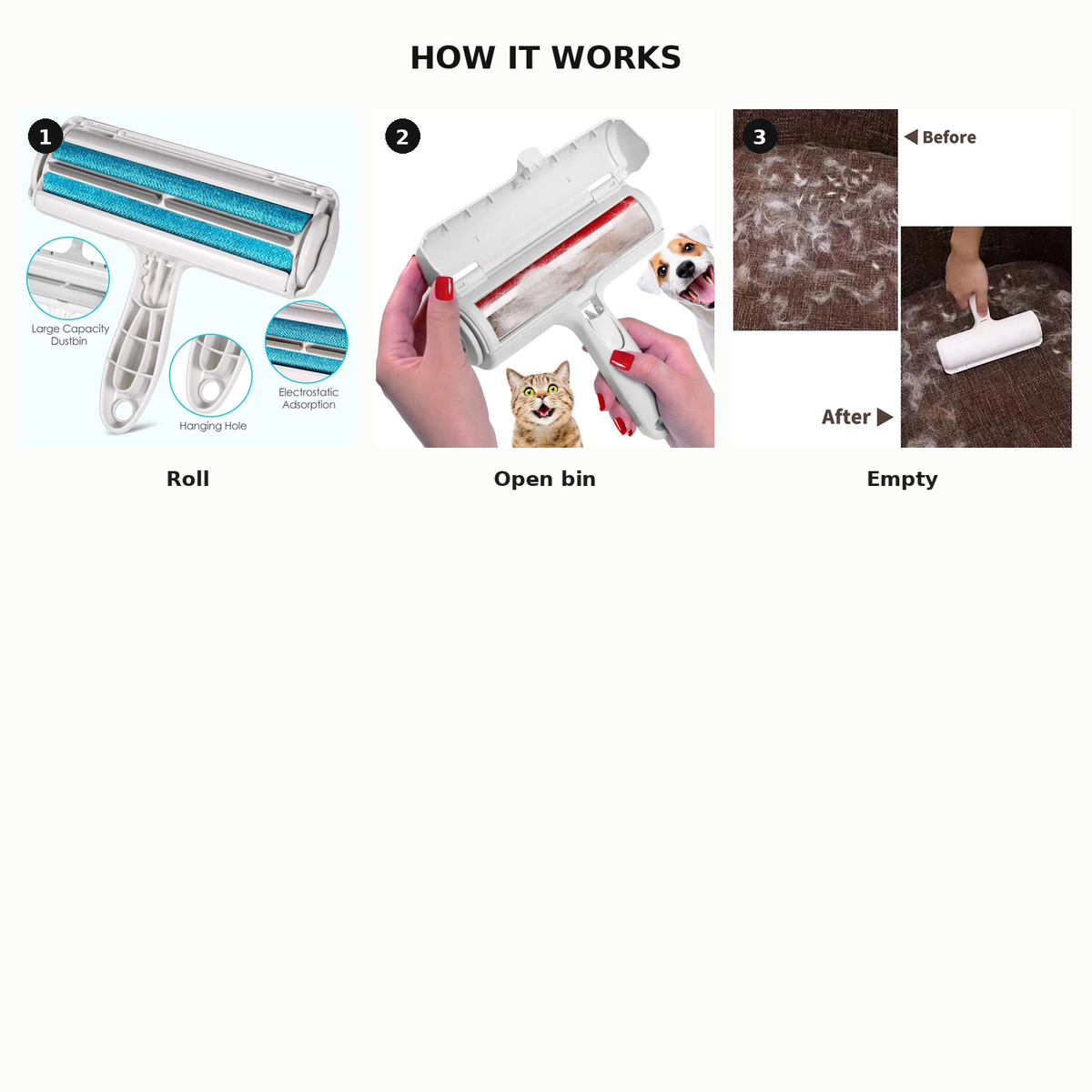 Three steps: Roll, Rinse, Reuse