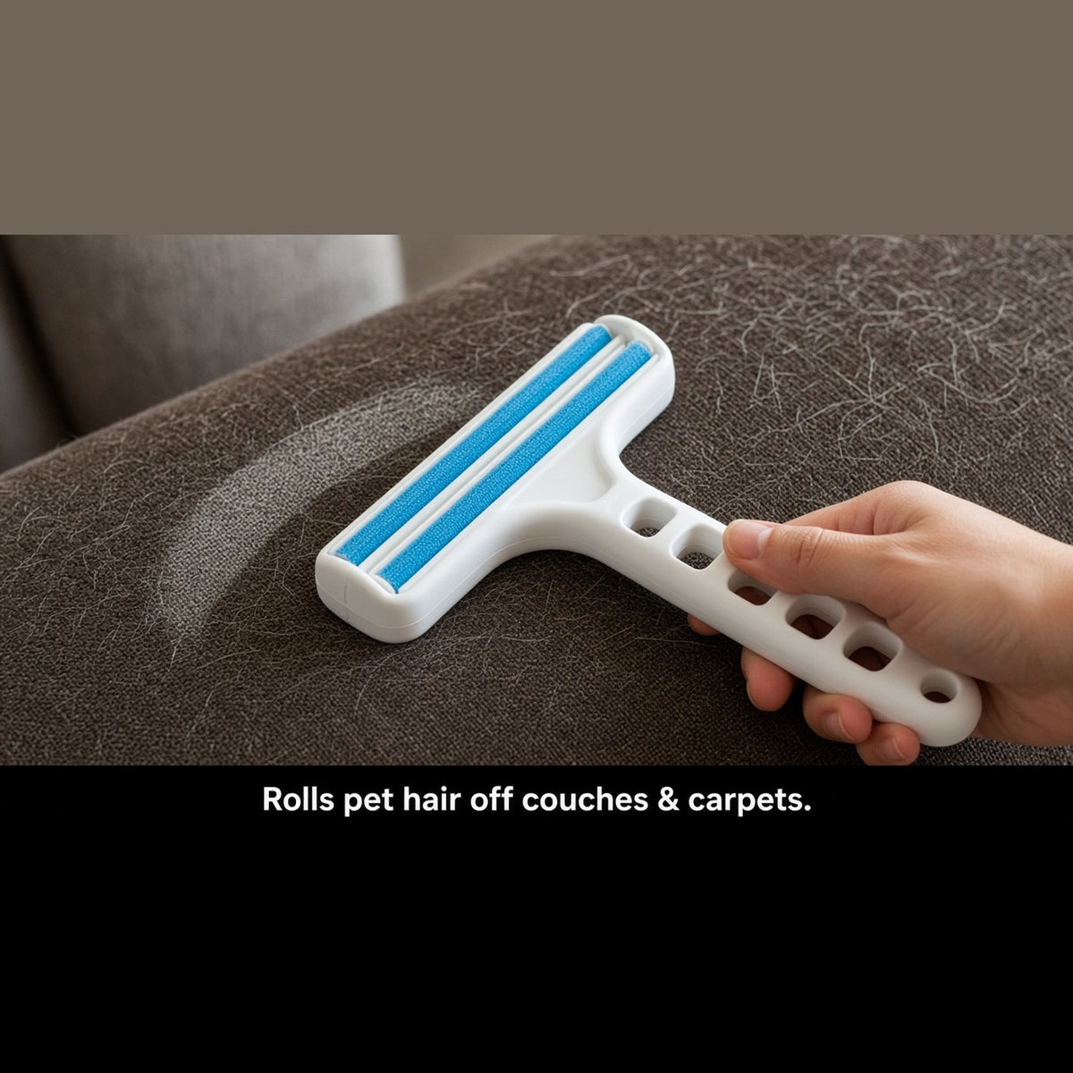 PetFur Pro™ rolling pet hair off a couch