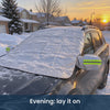 DawnClear windshield cover: lay it on in the evening, pull it off in the morning and the snow comes off with it (animated product images)