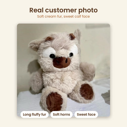 Customer photo: cream highland calf plush