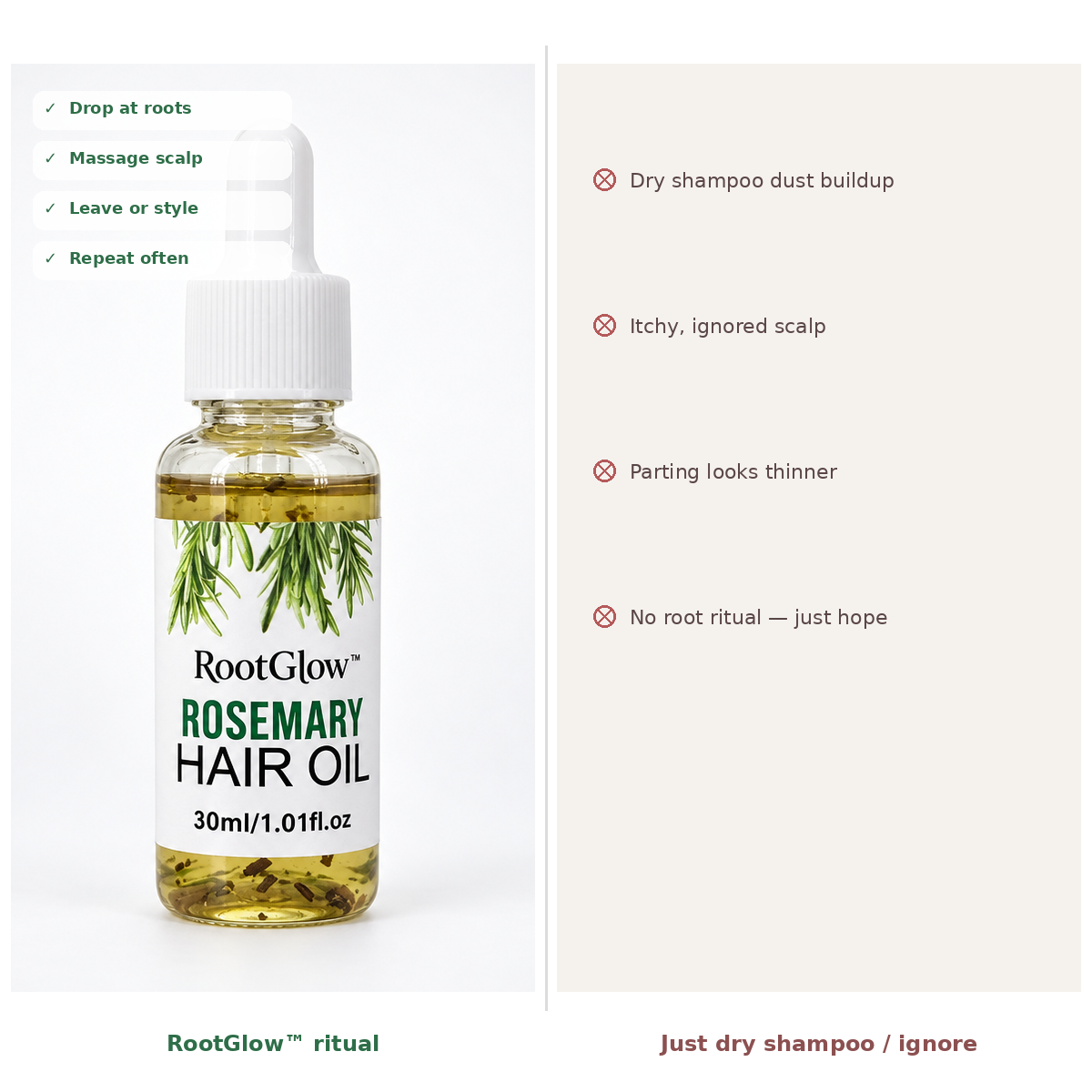 RootGlow ritual vs dry shampoo