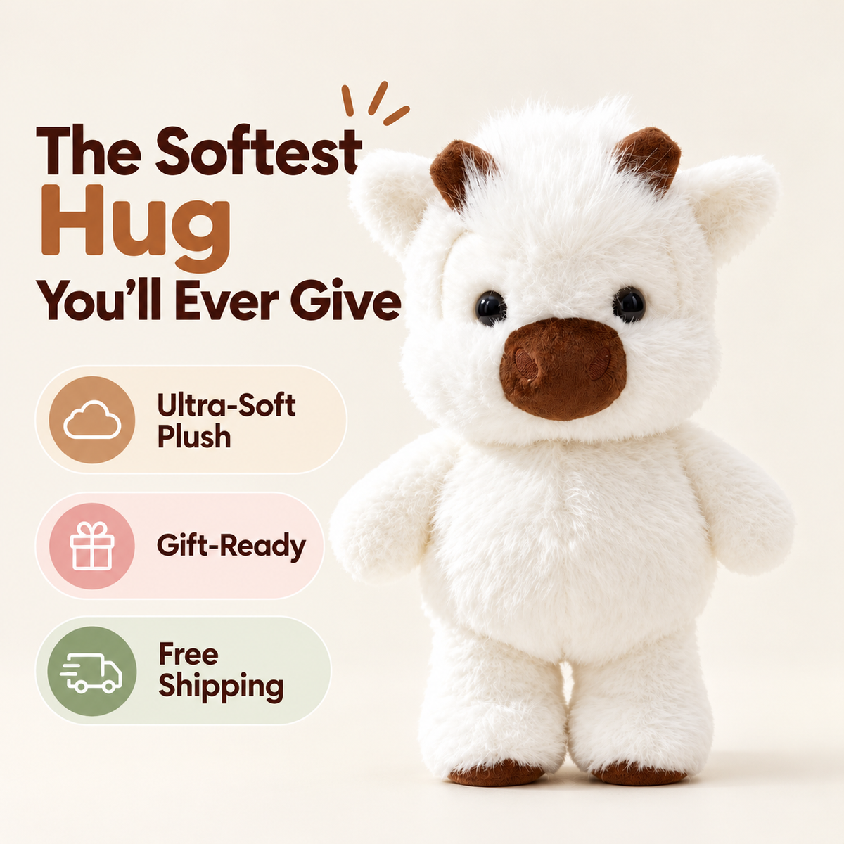 Snow White cow plush